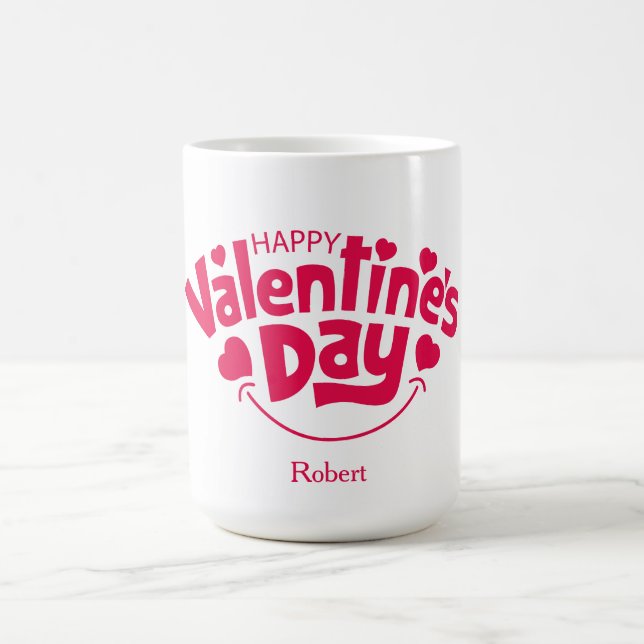 Mug Magic Joyeuse Saint-Valentin nom personnalisé (Centre)