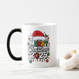 Mug Magic Joyeux Noël 2025 Pyjama Chapeau de Père Noël Fête