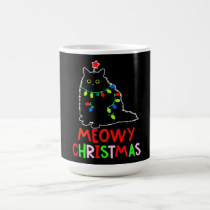 Mug Magic Joyeux Noël Xmas Lumières Pyjama Chat Noir