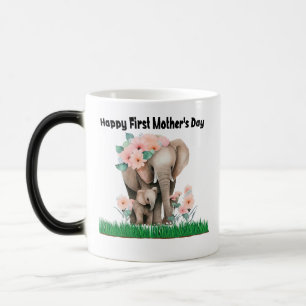 Mug Magic joyeux premier jour de mère mignon éléphant