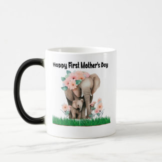 Mug Magic joyeux premier jour de mère mignon éléphant