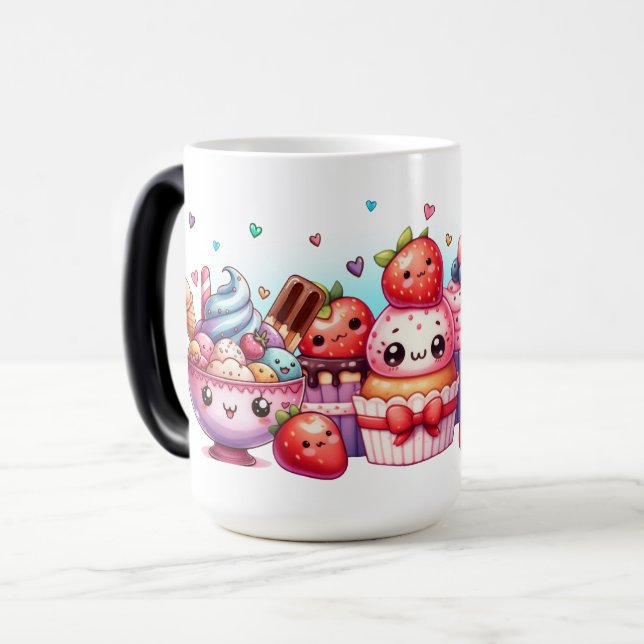 Mug Magic Kawaii fraises et amis de la crème glacée (Devant gauche)