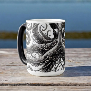 Mug Magic Kraken Steampunk Octopus Ornate Black