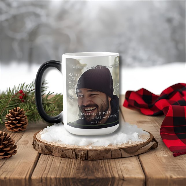 Mug Magic La denrée la plus chaude de l'hiver, Cadeau coquin (Winter's Hottest Commodity, Flirty gift for him Color Morph Mug)