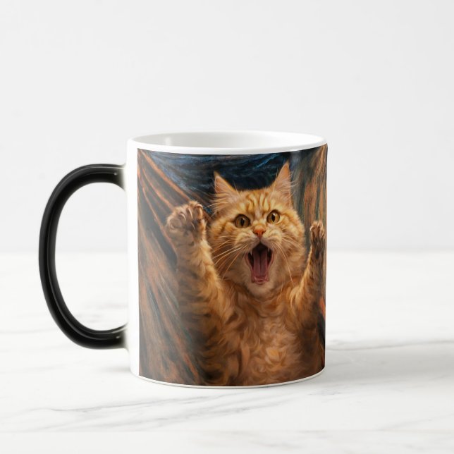 Mug Magic La parodie d'art du chat dans Le Cri               (Gauche)
