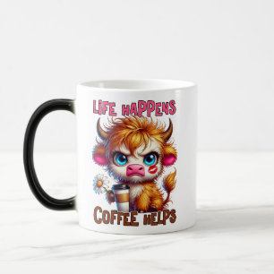 Mug Magic La vie arrive, le café aide