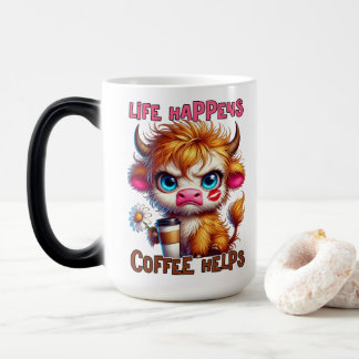 Mug Magic La vie arrive, le café aide