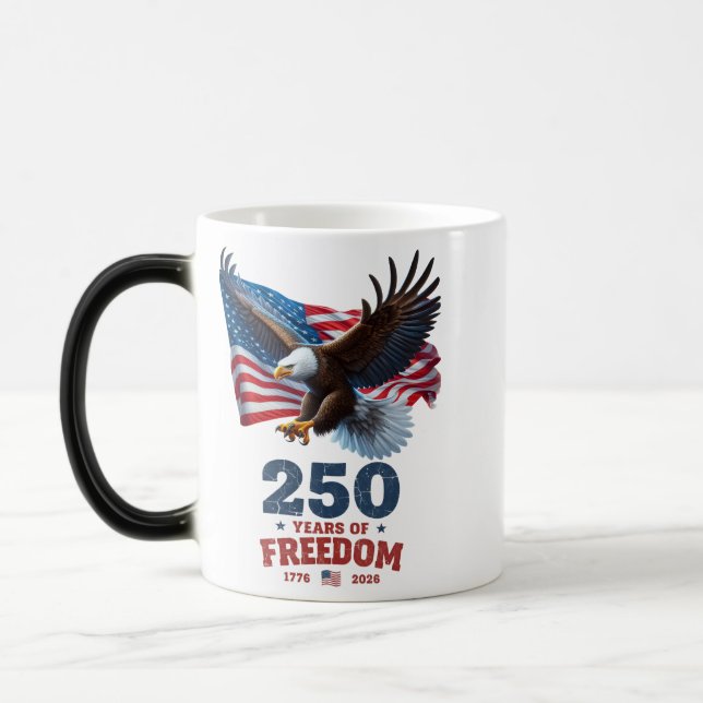 Mug Magic L'Amérique 250 Ans de Liberté Aigle Bald USA Drape (Gauche)