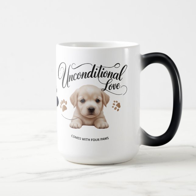 Mug Magic L'amour inconditionnel vient avec quatre pattes -  (Droite)
