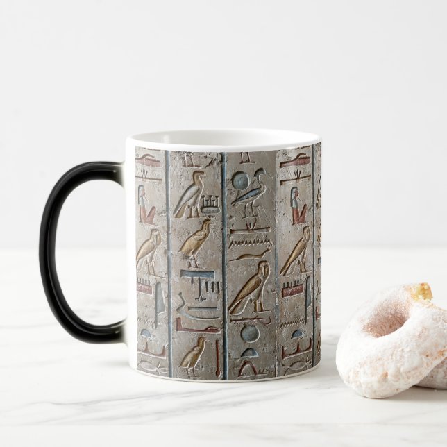 Mug Magic Langue Hiéroglyphique de l'Égypte ancienne gravée  (Avec donut)
