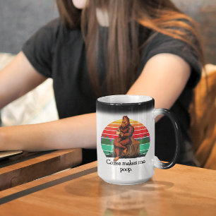 Mug Magic Le café me fait caca Bigfoot Sasquatch drôle 15oz