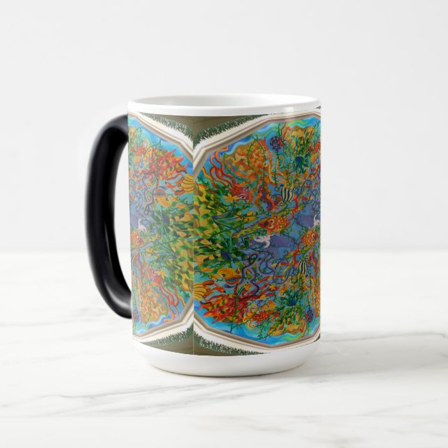 Mug Magic Le poisson dans l'art Abstrait océanique (Devant gauche)