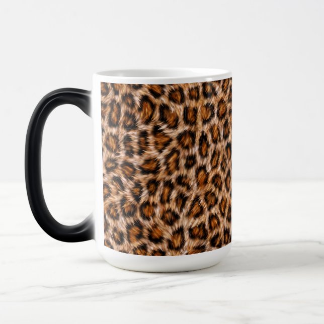 Mug Magic Leopard Jaguar Chat Brown fourrure Motif-24609 Caf (Gauche)