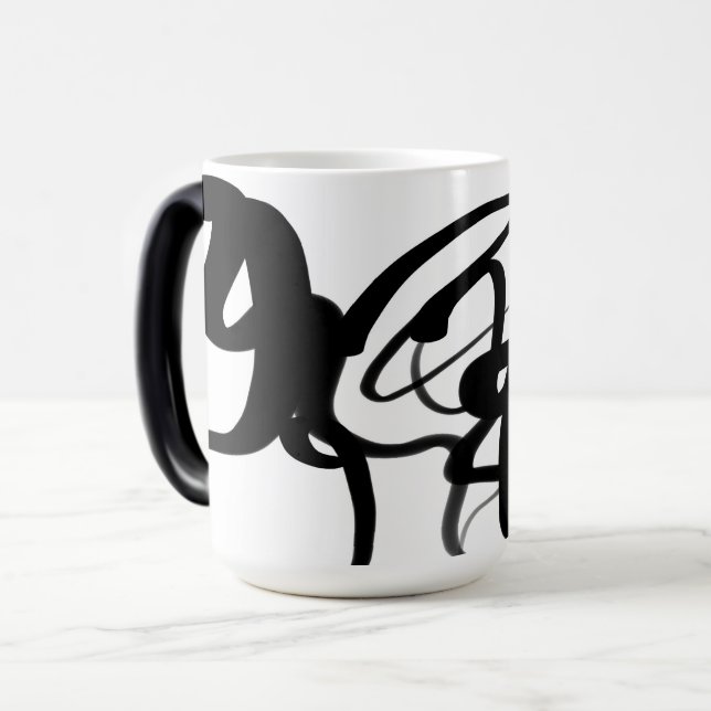 Mug Magic Les Plongeurs : Noir et Blanc Abstrait (Devant gauche)