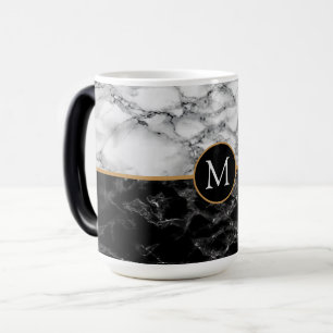 Mug Magic LETTRE FAUX MARBRE BLANC NOIR CAFÉ BOUGIE Personna