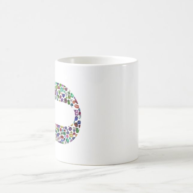 Mug Magic Lettre hébraïque 'CHAF' faite avec des pierres pré (Centre)