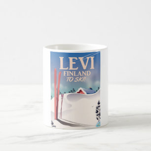 Mug Magic Levi, Finlande affiche de voyage en ski