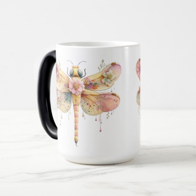 Mug Magic libellule aquarelle florale (Devant gauche)