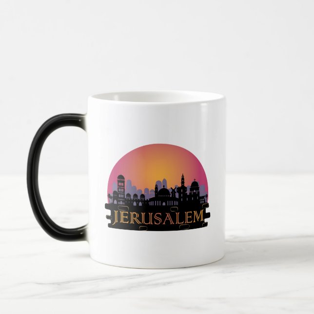 Mug Magic Ligne Skyline de la vieille ville de Jérusalem - V (Gauche)