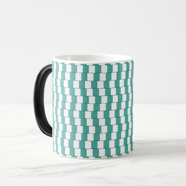 Mug Magic Lignes turquoises déroutantes (Devant gauche)
