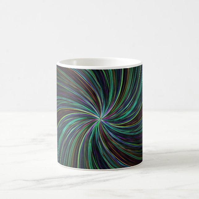 Mug Magic Lignes Turquoises  modernes Abstraites Trippy Cool (Centre)