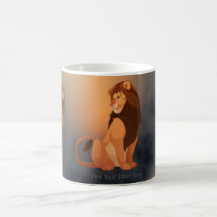 Mug Magic Lion doré majestueux - Graphique d'animal puissant