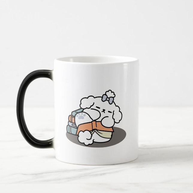 Mug Magic Livres et écorces - Conception de lecture de chien (Gauche)