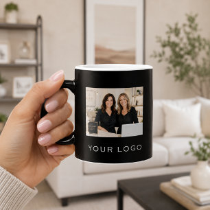 Mug Magic Logo d'entreprise noir photo rectangulaire