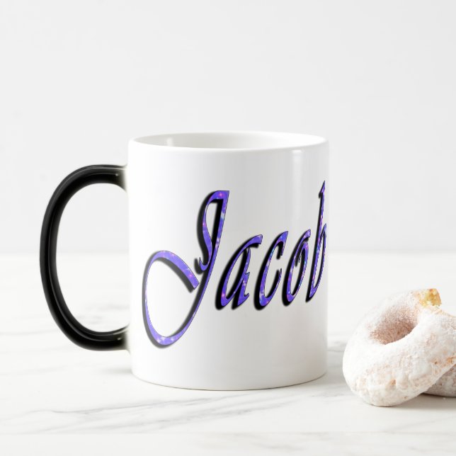 Mug Magic Logo du nom de Jacob, (Avec donut)