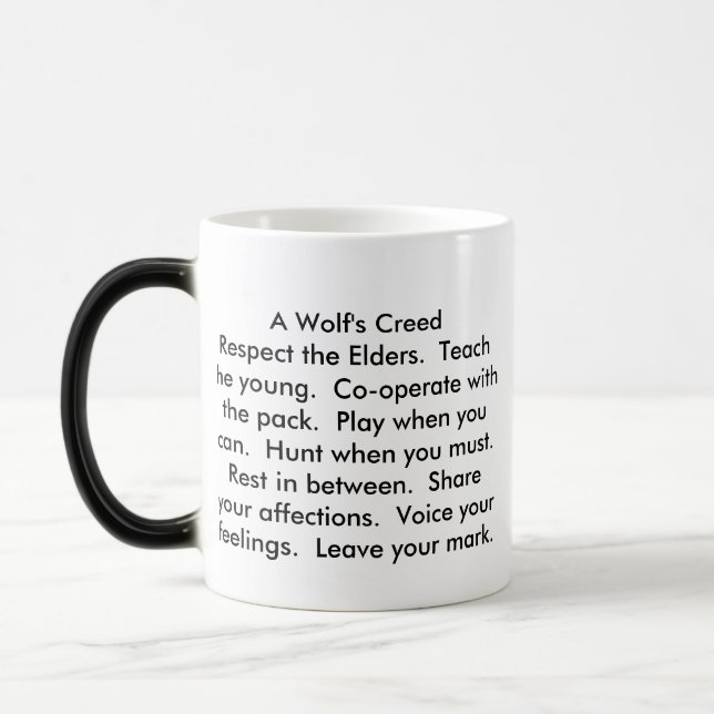 Mug Magic Loup argenté avec la croyance du loup (Gauche)