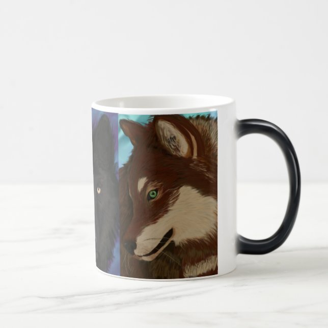 Mug Magic Loup de beaucoup de couleurs (Droite)