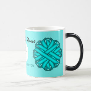 Mug Magic Lt Blue/Turquoise Flower Rbn Tmpl par Kenneth Yonc