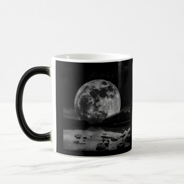 Mug Magic Lune pleine N&B (Gauche)