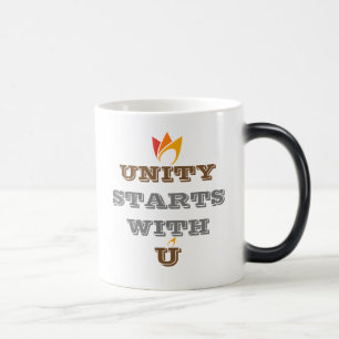 Mug Magic L'UNITÉ COMMENCE AVEC VOUS (feu orange à rouge) & 