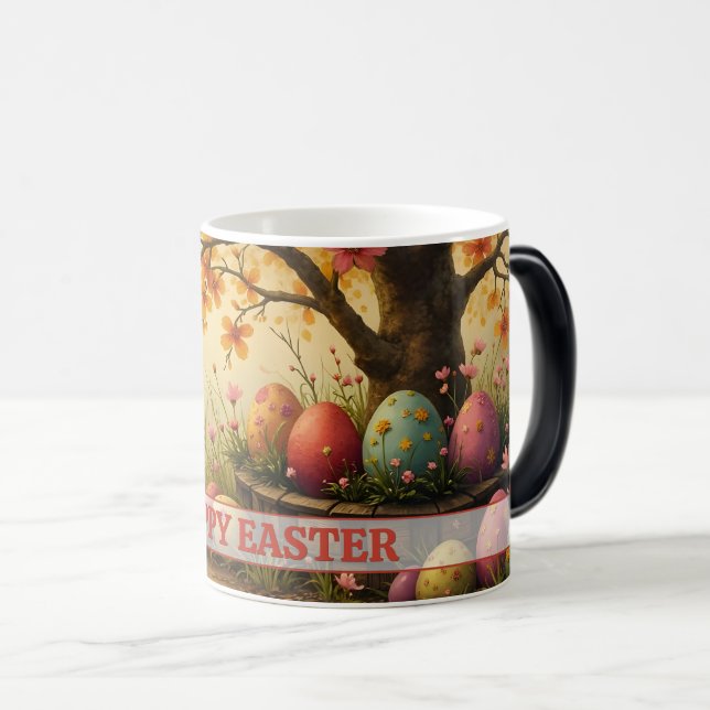 Mug Magic Magie de fleurs printanières avec Splendor d'oeufs (Devant droit)
