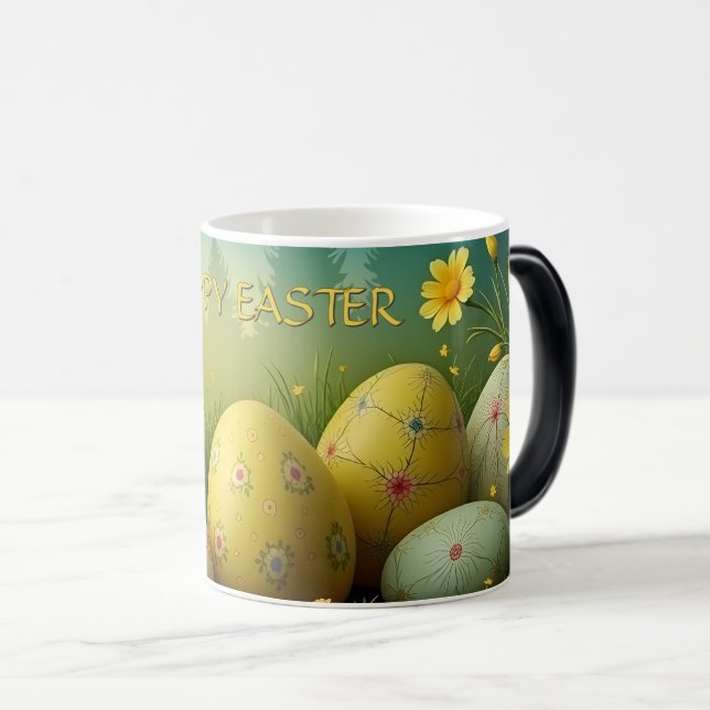 Mug Magic Magie de printemps avec des œufs de Pâques dans un (Devant droit)