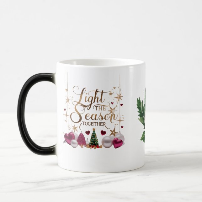 Mug Magic Magique Écriture Dorée Éclairons la Saison Ensembl (Gauche)