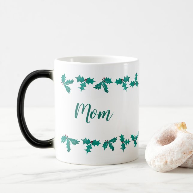 Mug Magic Maman Holly Coupe de café de Noël Motif (Avec donut)