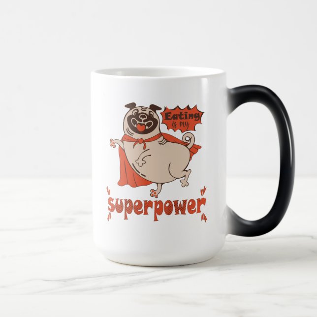 Mug Magic Manger est mon super-puissance rouge carlin style  (Droite)