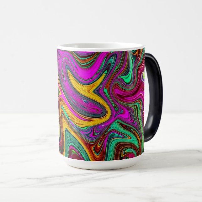 Mug Magic Marbré rose chaud et mousse de mer vert Art Abstra (Devant droit)