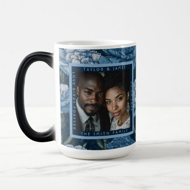 Mug Magic Mariage botanique esthétique avec des œillets élég (Gauche)