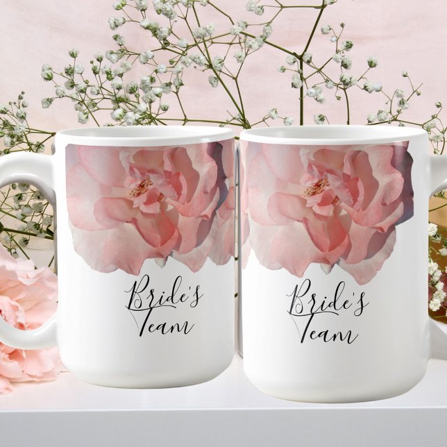 Mug Magic Mariage de la Mariée Fleurie de Rose Corail Modern (Créateur téléchargé)