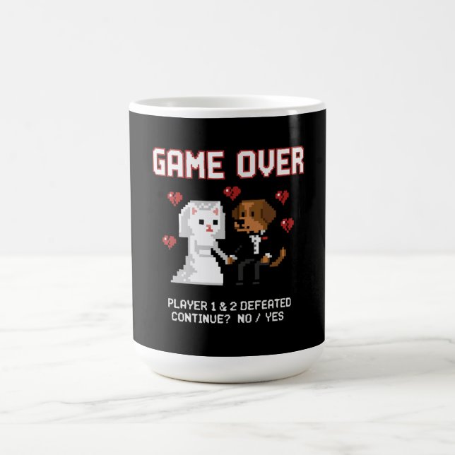 Mug Magic Mariage d'un Couple de Joueurs Drôles 'Game Over'  (Centre)