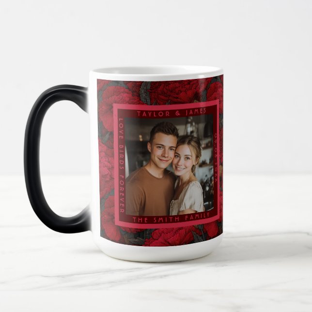 Mug Magic Mariage extérieur de fleur d'œillet sur mesure idy (Gauche)
