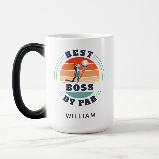 Mug Magic Meilleur Boss Par Par Custom Retro Golf Employeur (Gauche)