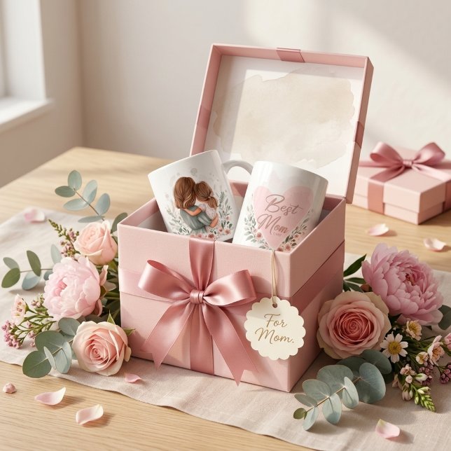 Mug Magic "Meilleure Maman du Monde" café esthétique pastel  (Créateur téléchargé)