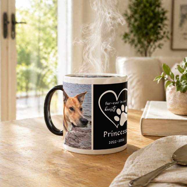 Mug Magic Mémoire de photo de animal de compagnie moderne cœ (Créateur téléchargé)