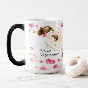 Mug Magic Merci Maman – Emotional Watercolor Illustration fo