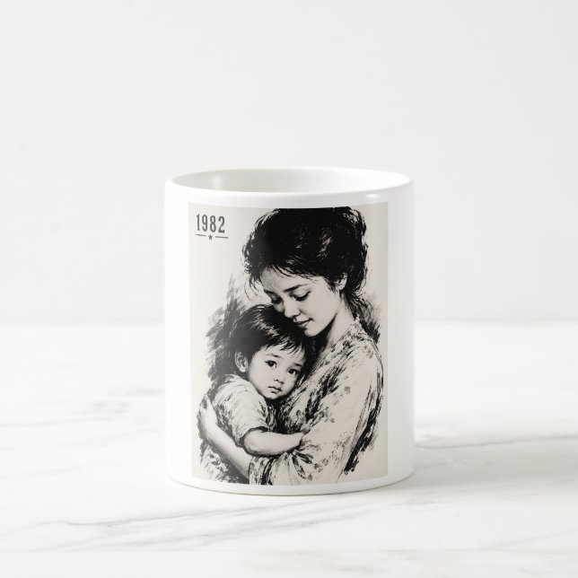 Mug Magic Mère et enfant vintage 1982 (Centre)