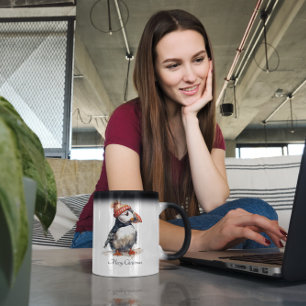 Mug Magic Merry Puffin, personnalisé